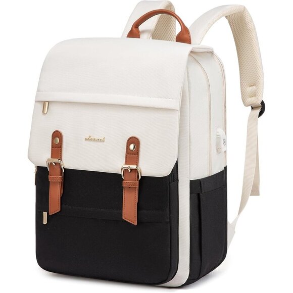 ✨Men's White Laptop Backpack Travel Purse Large Computer Backpack Fashion Bag - Picture 1 of 6